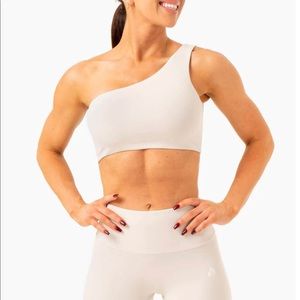 Ryderwear Ivory High Waisted Scrunch Leggings and One Shoulder Sports Bra